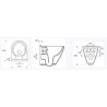 Cuvette WC suspendue DOMAO 100 Mille Plus sans bride
