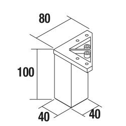 Ensemble de 4 pieds - 100 mm, 3 finitions