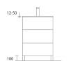 Ensemble de 4 pieds - 100 mm, 3 finitions