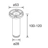 Ensemble de 4 pieds ronds réglables - 100 à 120 mm, 3 finitions