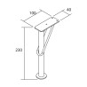 Jeu de 2 pieds DEVA - 230 à 330 mm, 2 finitions