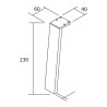 Jeu de 2 pieds KLIM - 230 à 330 mm, 3 finitions