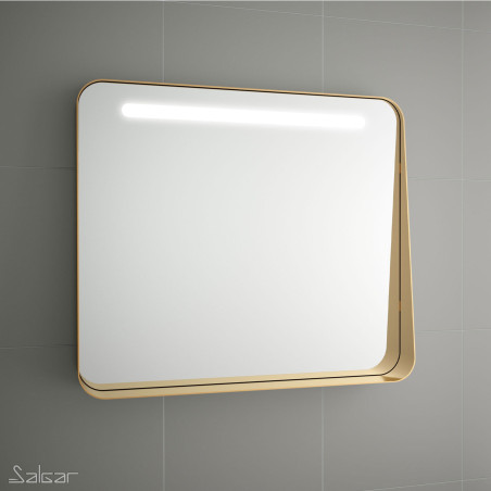 Miroir APOLO à LED 80 cm horizontal, cadre or mat