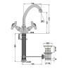 Mélangeur lavabo bec mobile TIFFANY, réf. 1830/1A