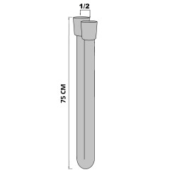 Flexible lisse antitorsion 75 cm f1/2 f1/2