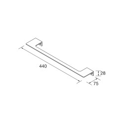 Barre porte-serviette SQUARE 44 cm noir mat