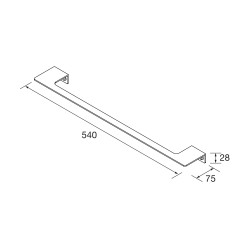Barre porte-serviette SQUARE 54 cm noir mat