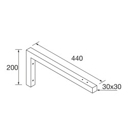 Support de plan de toilette 44 cm - 3 finitions