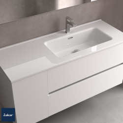 Plan vasque CONSTANZA coquette à gauche - 910 à 1210 mm, 2 finitions