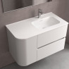 Plan vasque CONSTANZA 910 pour coquette courbe - gauche ou droite, blanc mat