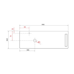 Plan de toilette UNIIQ pour vasque à poser et porte-serviette - 990 et 1290 mm, droite ou gauche, 3 finitions
