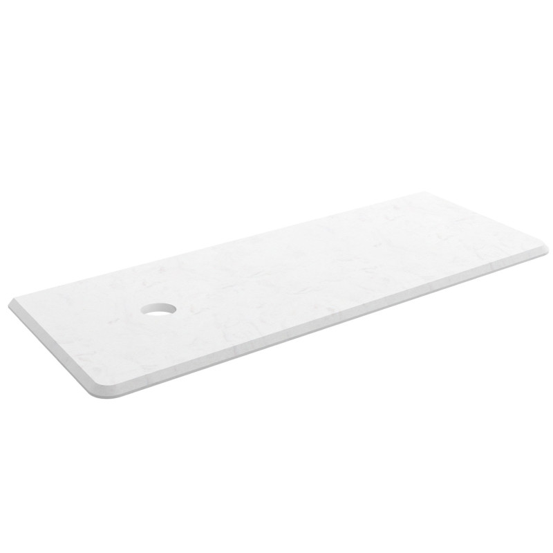 Plan de toilette UNIIQ pierre compacte pour vasque à poser - 910 et 1210 mm, droite ou gauche, 2 finitions