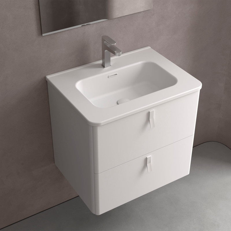 Plan vasque UNIIQ porcelaine blanc mat - 610 et 810 mm