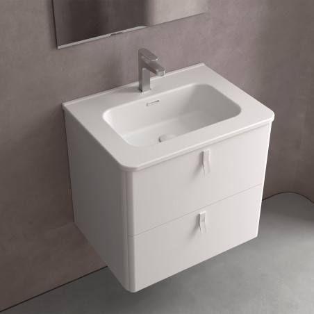 Plan vasque UNIIQ porcelaine blanc mat - 610 et 810 mm