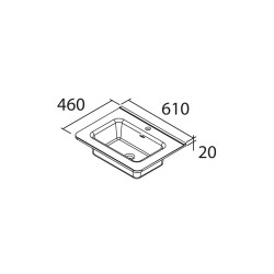 Plan vasque UNIIQ porcelaine blanc mat - 610 et 810 mm