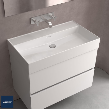 Plan vasque VENETO sans trou de robinet - 1010 et 1210 mm, 1 ou 2 vasques