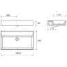 Plan vasque VENETO sans trou de robinet - 1010 et 1210 mm, 1 ou 2 vasques