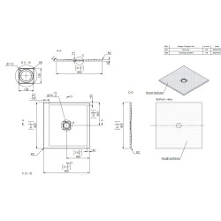 Receveur de douche DOMAO effet ardoise blanc, découpable - 80×80 à 200×100 cm