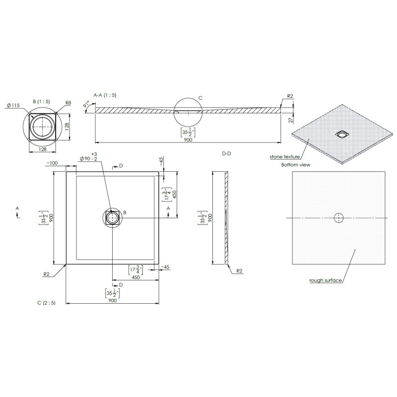 90×90 cm