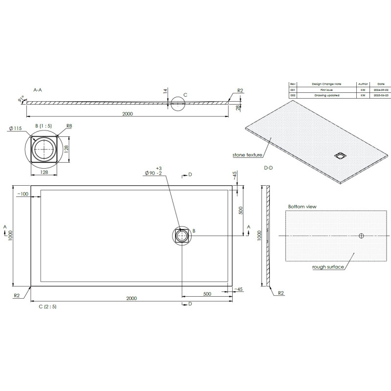 200×100 cm