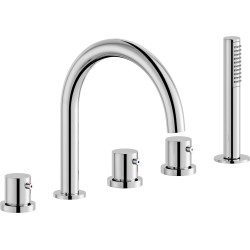Batterie 5 trous bord baignoire rond