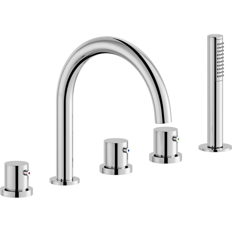 Batterie 5 trous bord baignoire rond