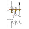 Mitigeur bain-douche 3 trous avec bec sur table COX / ORTENCE