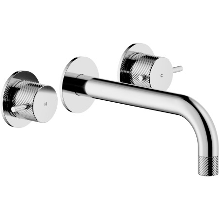 Façade mitigeur lavabo encastré 3 trous bec 200 mm