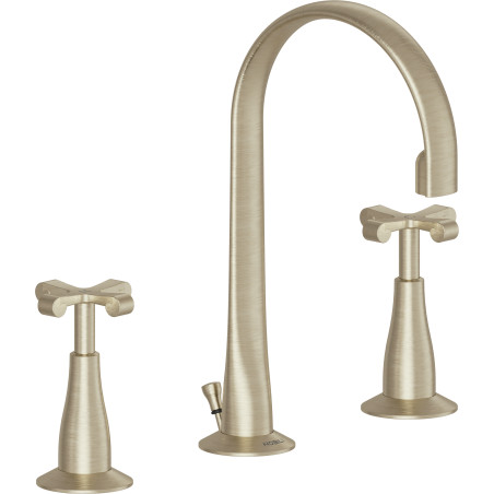 Mélangeur lavabo 3 trous CARLOS PRIMERO miel brossé pvd - réf. CP212/1CGP