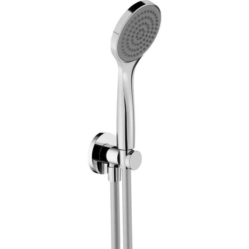 Set de douche complet avec prise d'eau ronde avec douchette monojet Ø 100