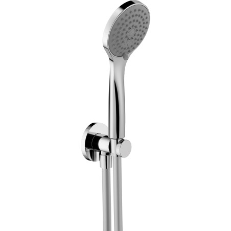 Set de douche complet avec prise d'eau ronde avec douchette 3 jets Ø 100
