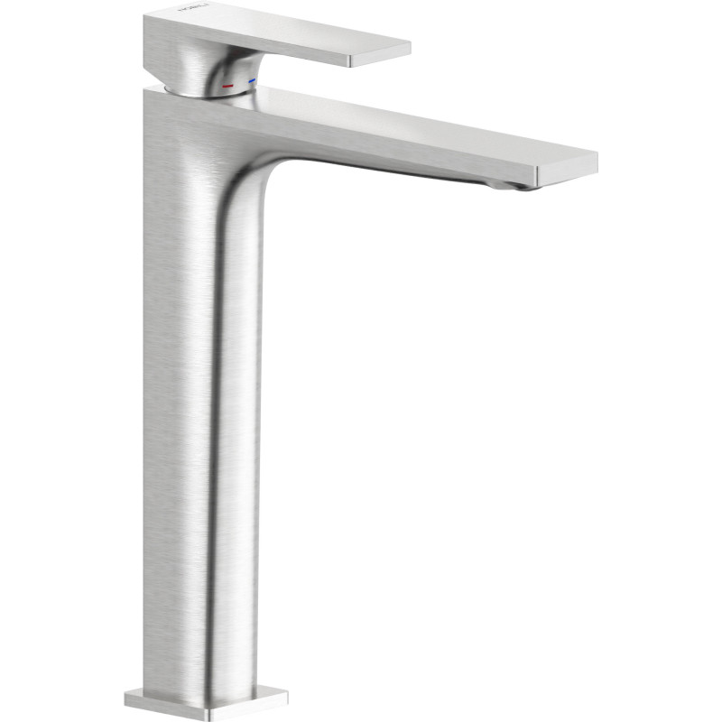 Avec vidage push · Inox brossé