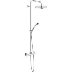 Colonne de douche thermostatique TYKO, barre recoupable Ø 22 mm, pomme de tête Ø 240 mm, douchette 2 jets, chromé