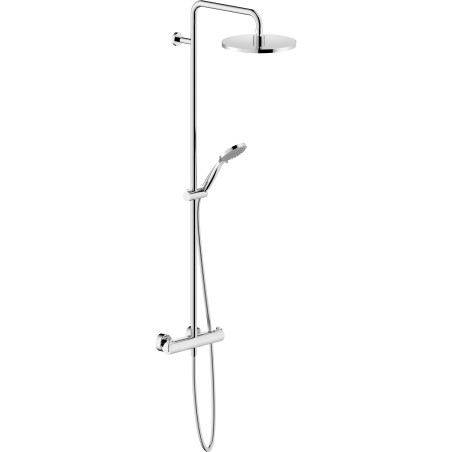 Colonne de douche thermostatique TYKO, barre recoupable Ø 22 mm, pomme de tête Ø 240 mm, douchette 2 jets, chromé