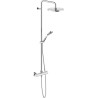 Colonne de douche thermostatique TYKO, barre recoupable Ø 22 mm, pomme de tête Ø 240 mm, douchette 2 jets, chromé