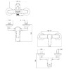 Schéma technique - Mitigeur pour bain-douche THUK C2 chromé