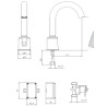 Schéma technique - Mitigeur lavabo haut infrarouge - VATTEN