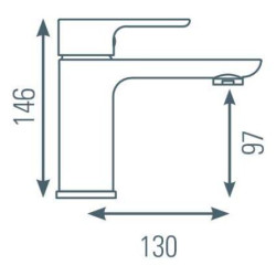 Schéma technique - Mitigeur pour lavabo DILO chromé - vidage clic-clac ABS NF