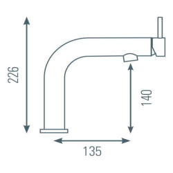 Schéma technique - Mitigeur pour lavabo NELO chromé - vidage clic-clac ABS NF