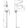 Schéma technique - Mitigeur lavabo PMR chromé - manette souple