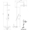 Schéma technique - Système de douche thermostatique carrée WATA chromé - corps "froid" - pomme ABS