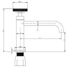 Schéma technique - Mitigeur type industriel pour lavabo HANUM noir - sans vidage