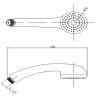Schéma technique - Ensemble support fixe DOMAO Access, 1jetØ7cm AC, flex. 1m50 DA inox chr, Chromé