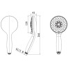 Schéma technique - Ensemble support fixe DOMAO 200, 5jetØ12cm AC, flex.1m75 PVC, Chromé