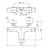 Schéma technique - Mitigeur bain douche thermostatique, Noir Mat