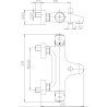 Schéma technique - Mitigeur bain douche mural thermostatique