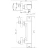 Schéma technique - Mitigeur douche thermostatique NF C2, Noir Mat