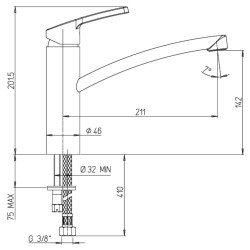 Schéma technique - Mitigeur Evier Bec mobile, cartouche 35 mm C3