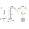 Schéma technique - Colonne douche thermostatique Tablette verre DOMAO 300
