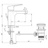 Schéma technique - Mitigeur lavabo medium avec vidage hostaform